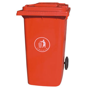 `240L塑料垃圾桶（红色挂车）`